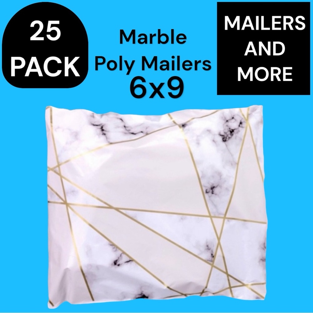 25 6X9 Poly Mailers Marble Shipping Envelopes PRICE IS FIRM - Picture 2 of 8